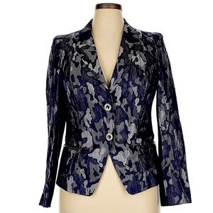 Basler Selection European Size 14 ( US 10) chic, camo blazer Euro tailoring